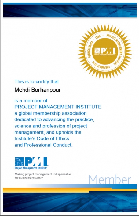 PMI Membership Certificate