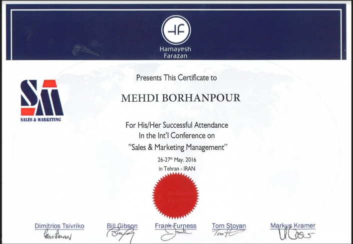 Sale and Marketing Certificate